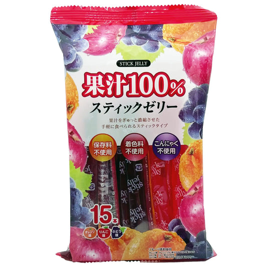 Ribon Kaju 100% Fruits Stick Jelly 15 Sticks 8.64 oz