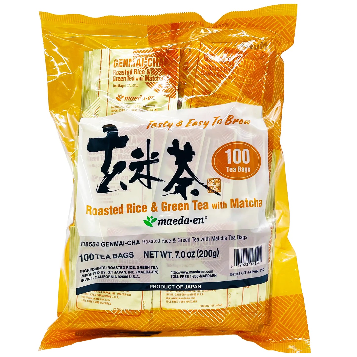 Maeda-en Genmai Tea Bag 100 Pack 7 oz