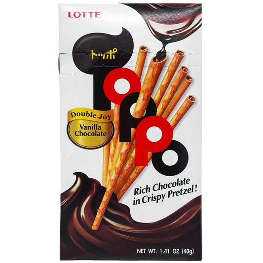 Lotte Toppo Vanilla Flavored Pretzel Stick with Chocolate Filling 1.41 oz