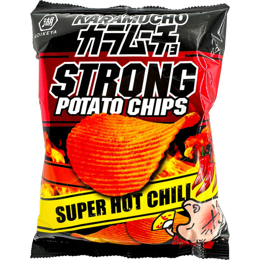 Koikeya Karamucho Strong Potato Super Hot Chili Chips 1.9 oz