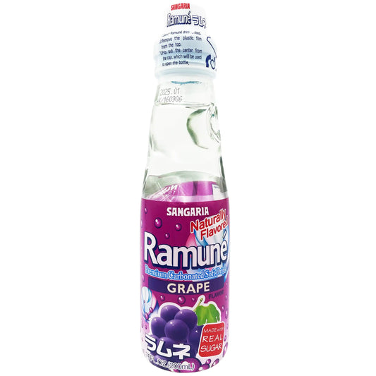 Sangaria Ramune Marble Carbonated Soft Drink Grape Flavor 6.76 fl. oz