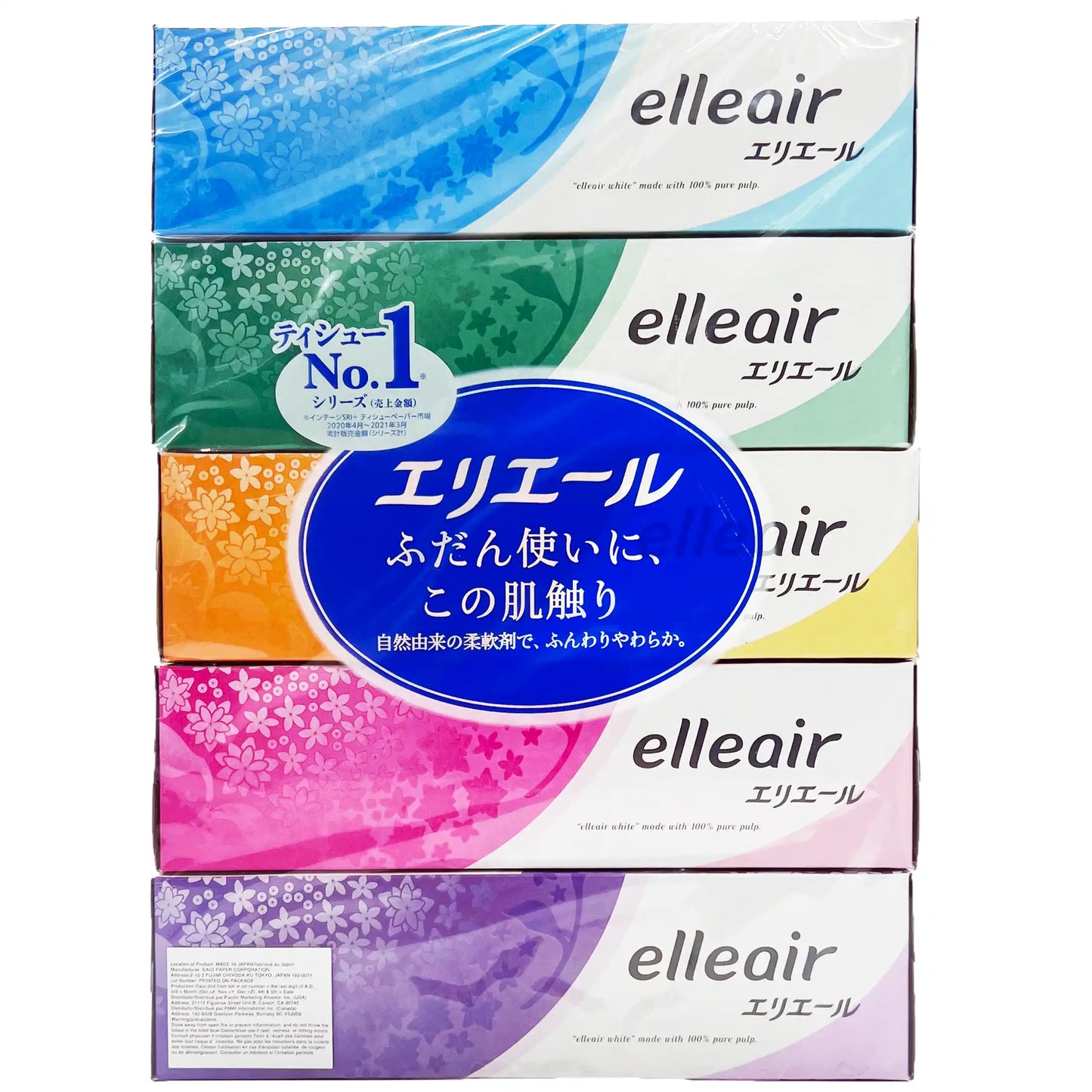 Elleair Tissue 180 Sheets 5 Piece 2.1 lb