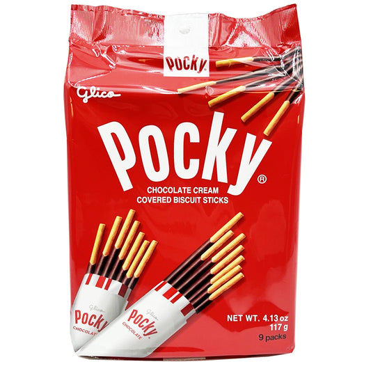 Glico Pocky Cream Covered Biscuit Sticks Chocolate 9 Pack 4.13 oz