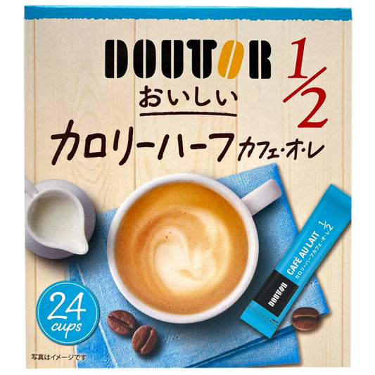 Doutor Instant Cafe Au Laite Half Calorie 24 Cups 5.92 oz