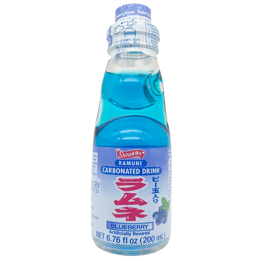 Shirakiku Ramune Carbonated Drink Blueberry 6.76 oz