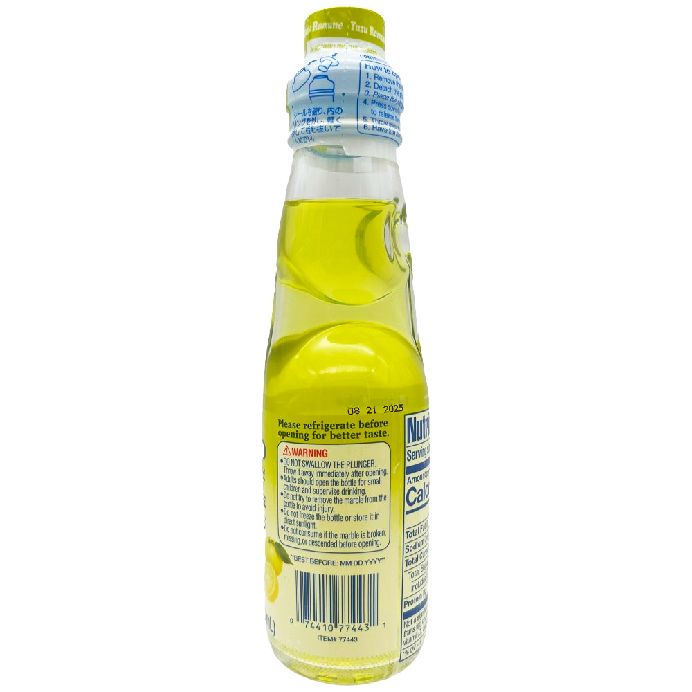 Shirakiku Carbonated Drink Yuzu Ramune 6.76 oz