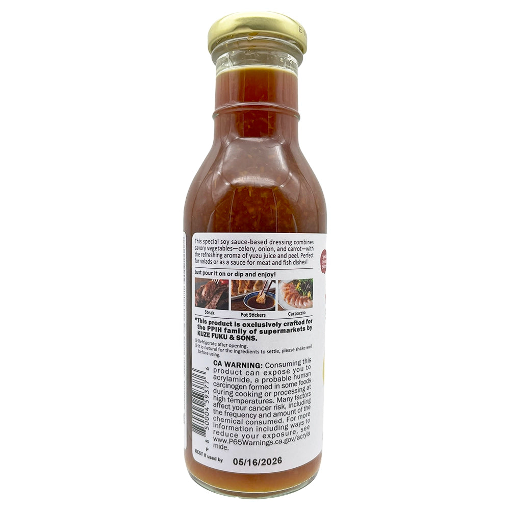 Kuze Fuku and Sons Yuzu Savory 3 Vegetable Dressing 11.8 fl. oz.
