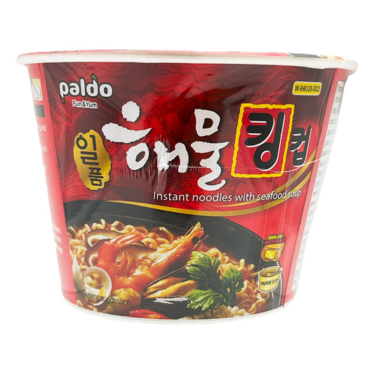 Paldo King Cup Instant Noodle Seafood Soup 3.88 oz