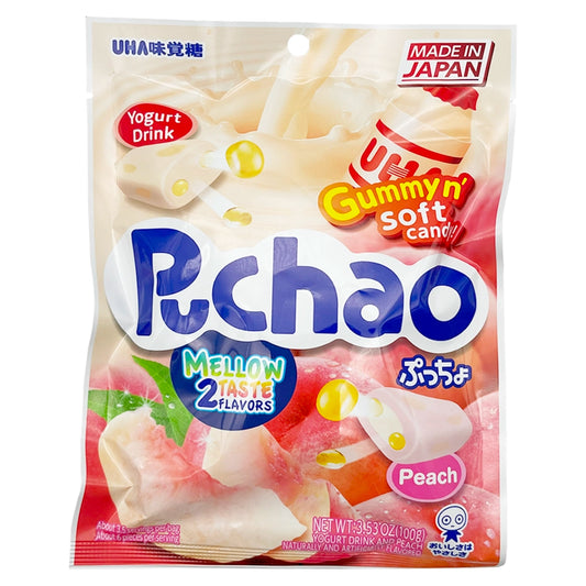 UHA Puchao Chewy Candy Yogurt & Peach 3.53 oz