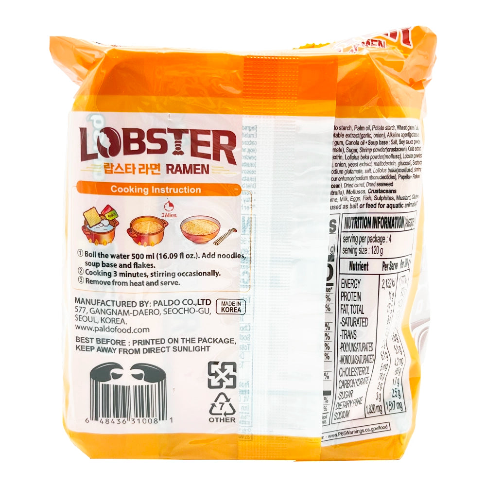 Paldo Lobster Ramen 4 Pack 16.92 oz