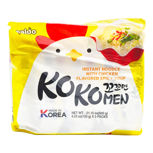 Paldo Kokomen Instant Noodle Chicken Flavored Spicy Soup 5 Pack 21.15 oz