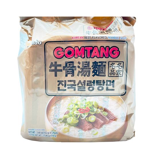 Paldo Gomtang Korean Beef Flavored Noodle 5 Pack 17.99 oz