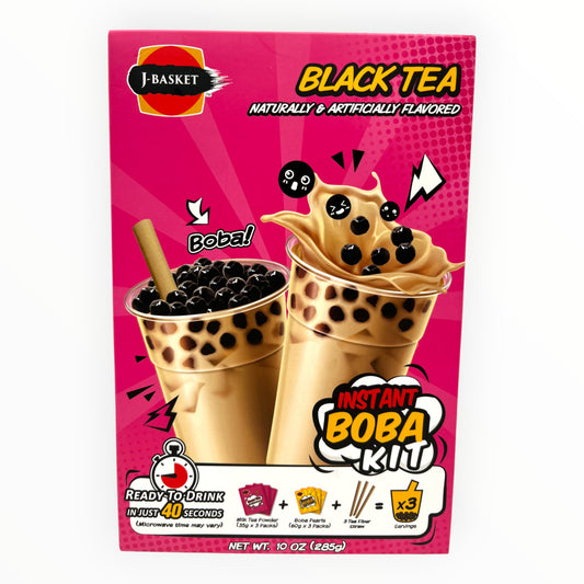 J-Basket Black Tea Instant Boba Kit 3 Packs 10 oz