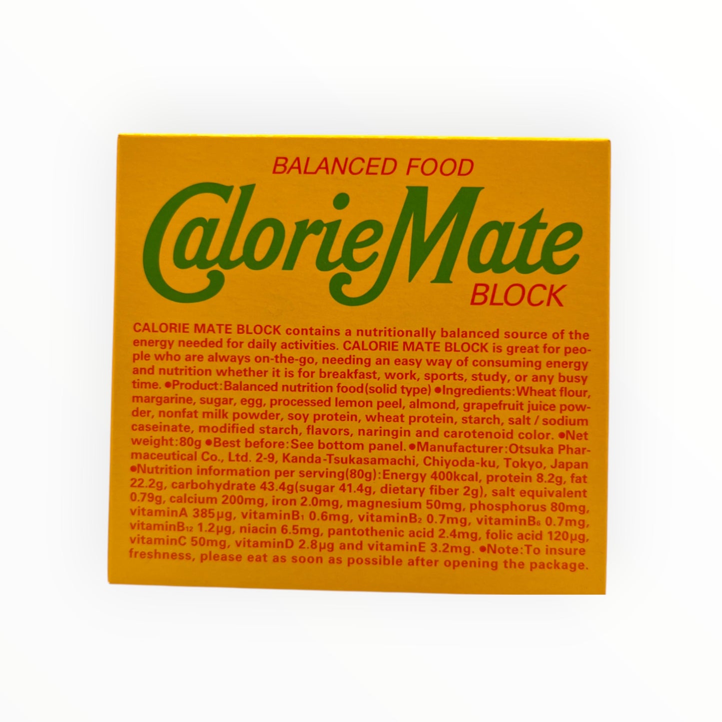 Otsuka Balanced Food Calorie Mate Block Fruit 3.3 oz