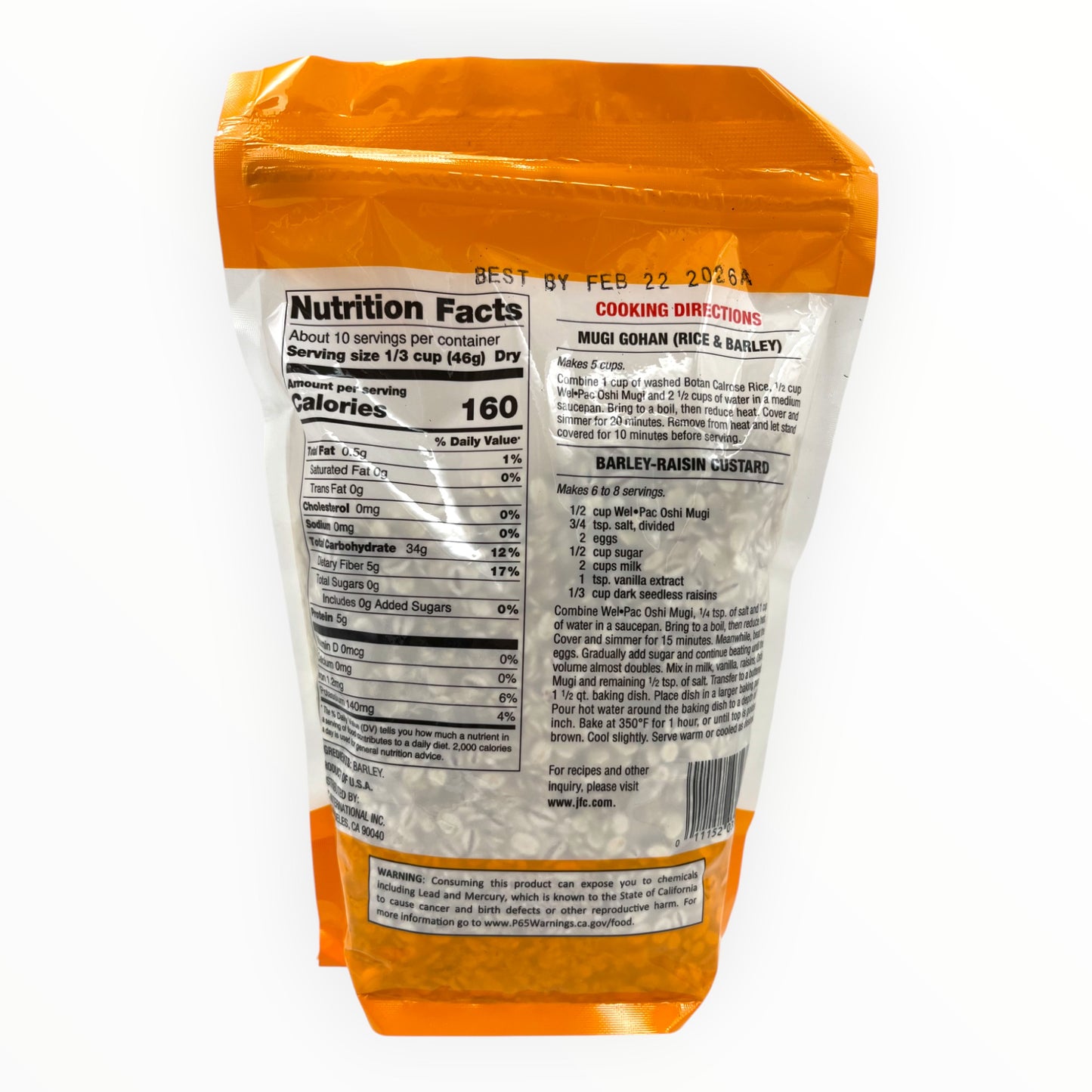 Wel-Pac Pressed Barley Oshi Mugi 16 oz