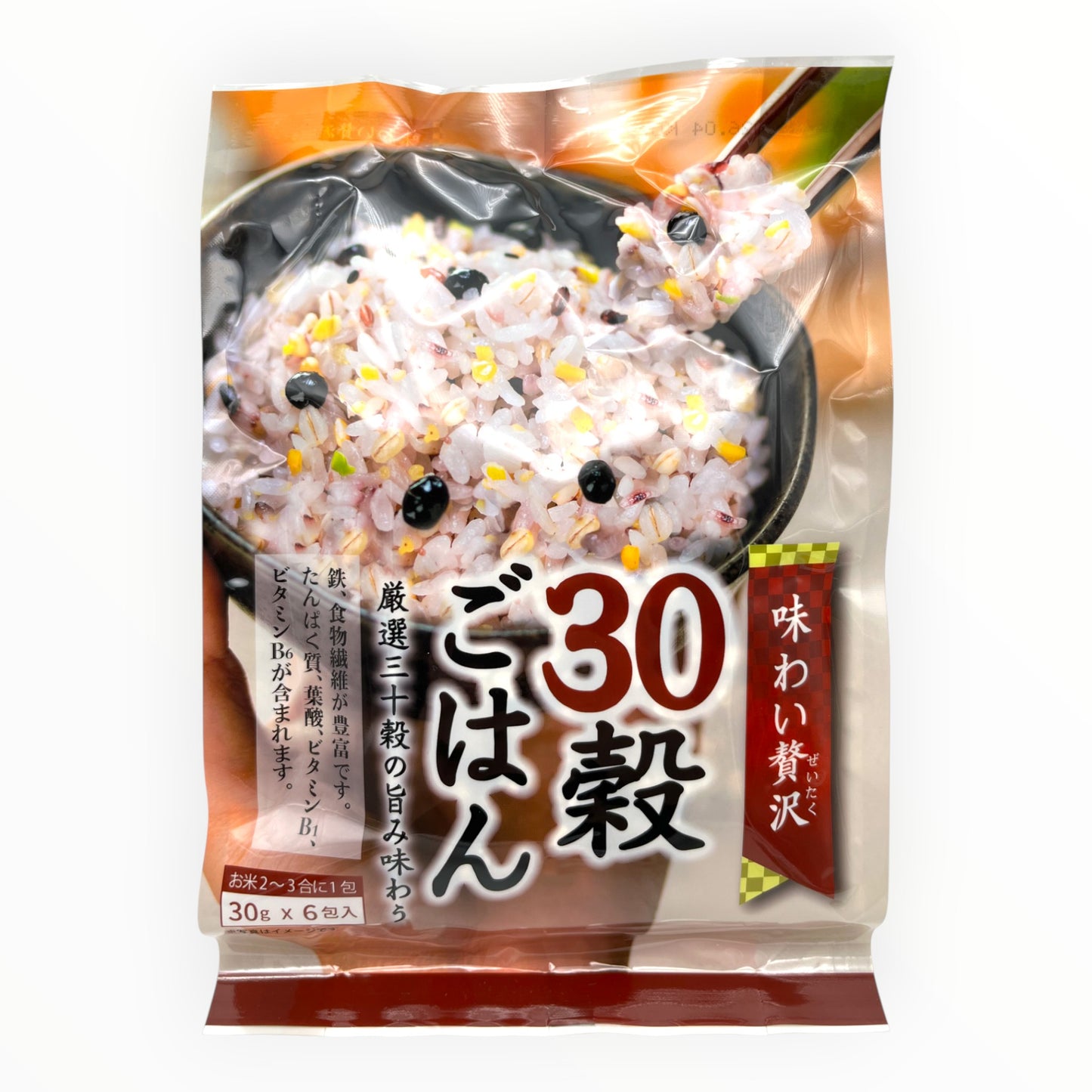 Ajiwai Zeitaku 30 Koku Gohan Prepared Mixed Grain 6 Pack 6.35 oz