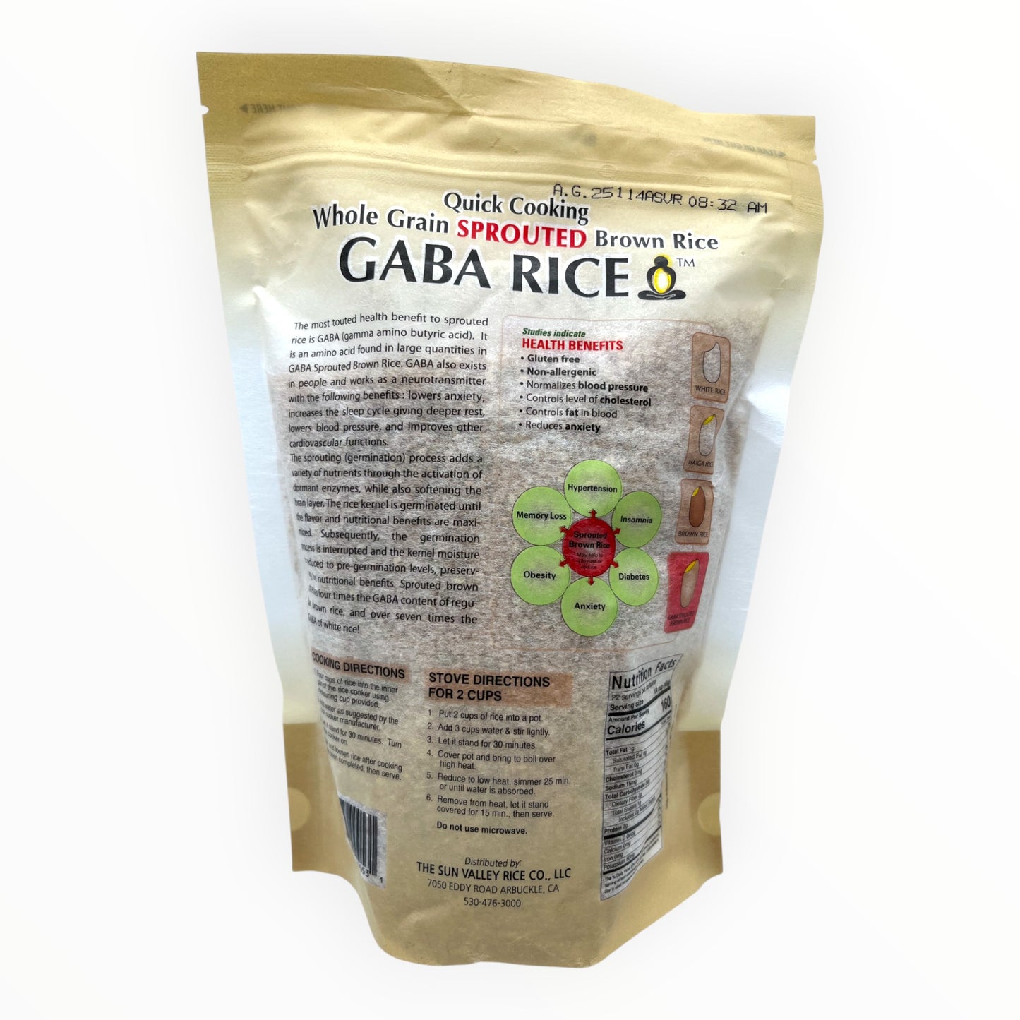 Gaba Rice Quick Cooking Whole Grain Koshihikari 2.2 lbs