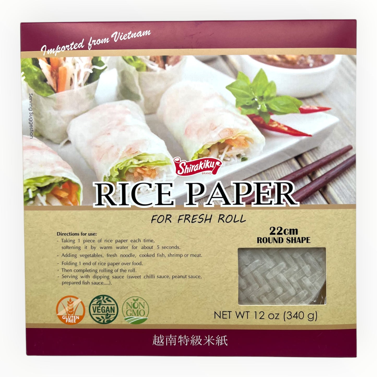Shirakiku Rice Paper 12 oz
