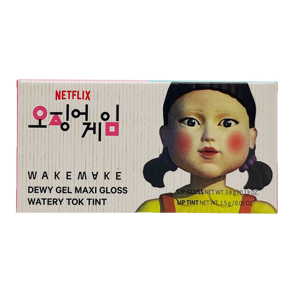 Wakemake Dewy Gel Maxi Gloss 14 Pink Scar Squid Game Set 0.18 oz