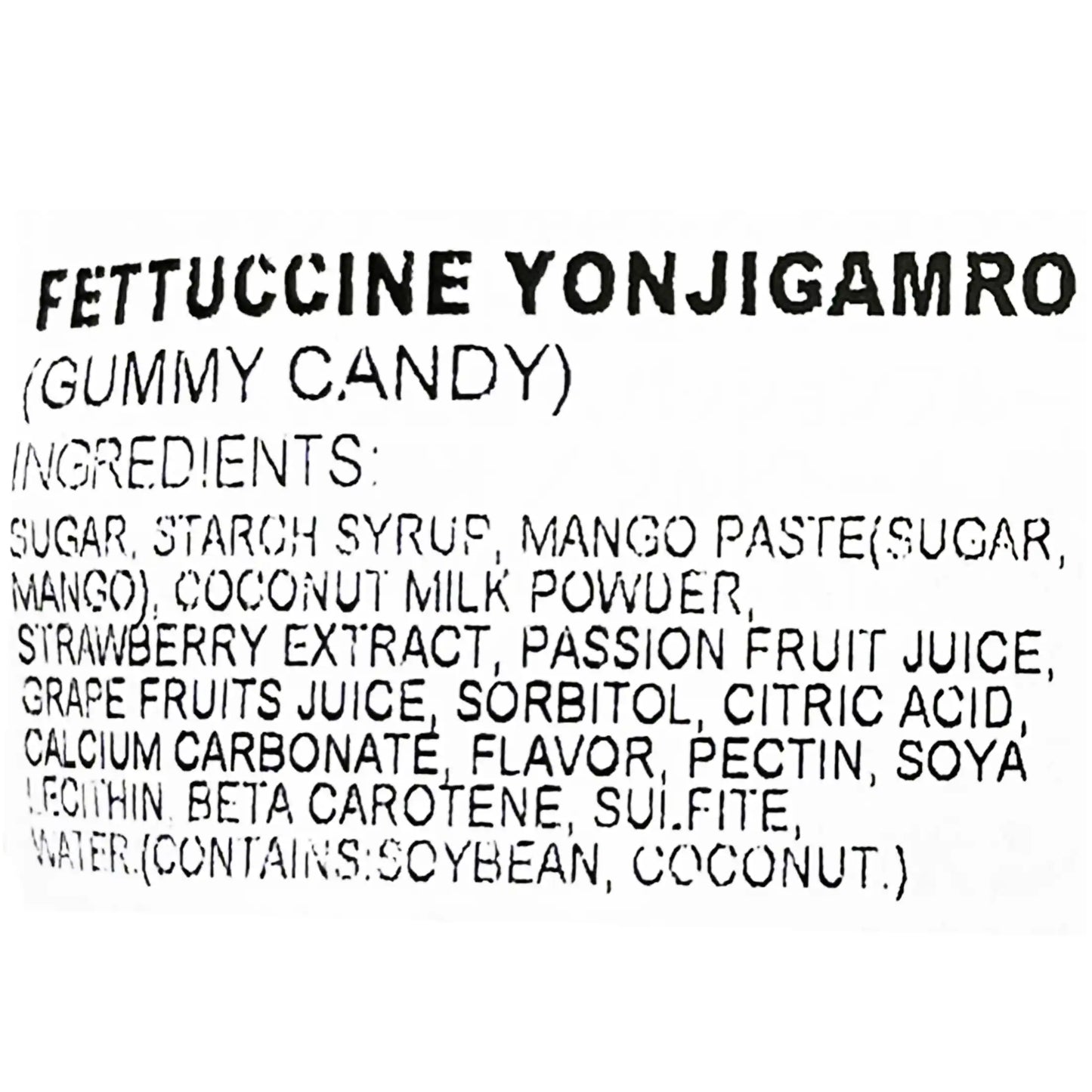 Bourbon Fettuccine Gummy Mango and Coconut Milk Flavor 1.66 oz