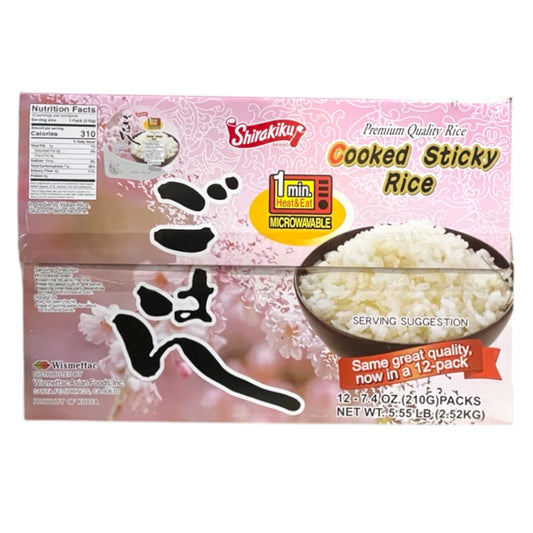 Shirakiku Cooked Sticky Rice 12 Pack 5.55 lbs