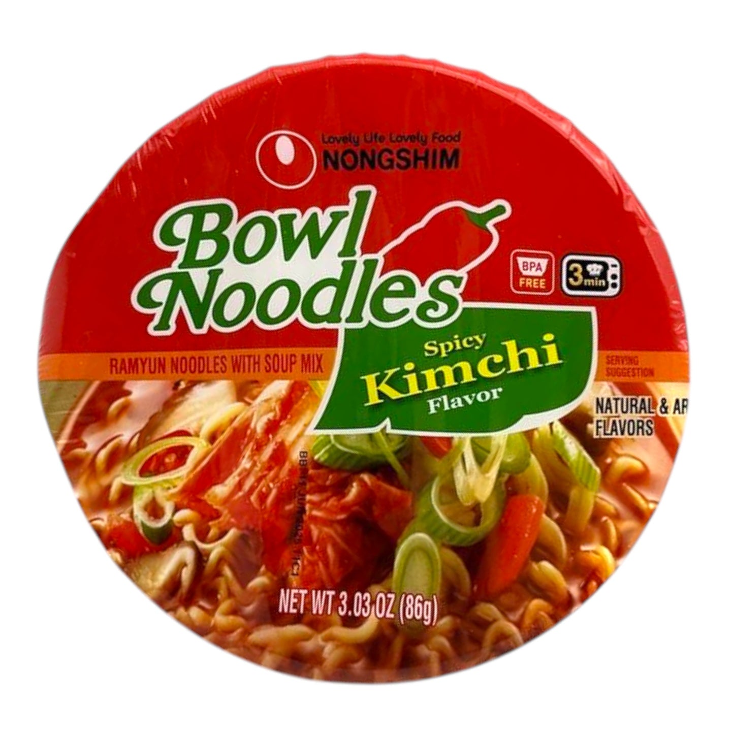 Nongshim Bowl Noodle Spicy Kimchee Cup 3.03 oz
