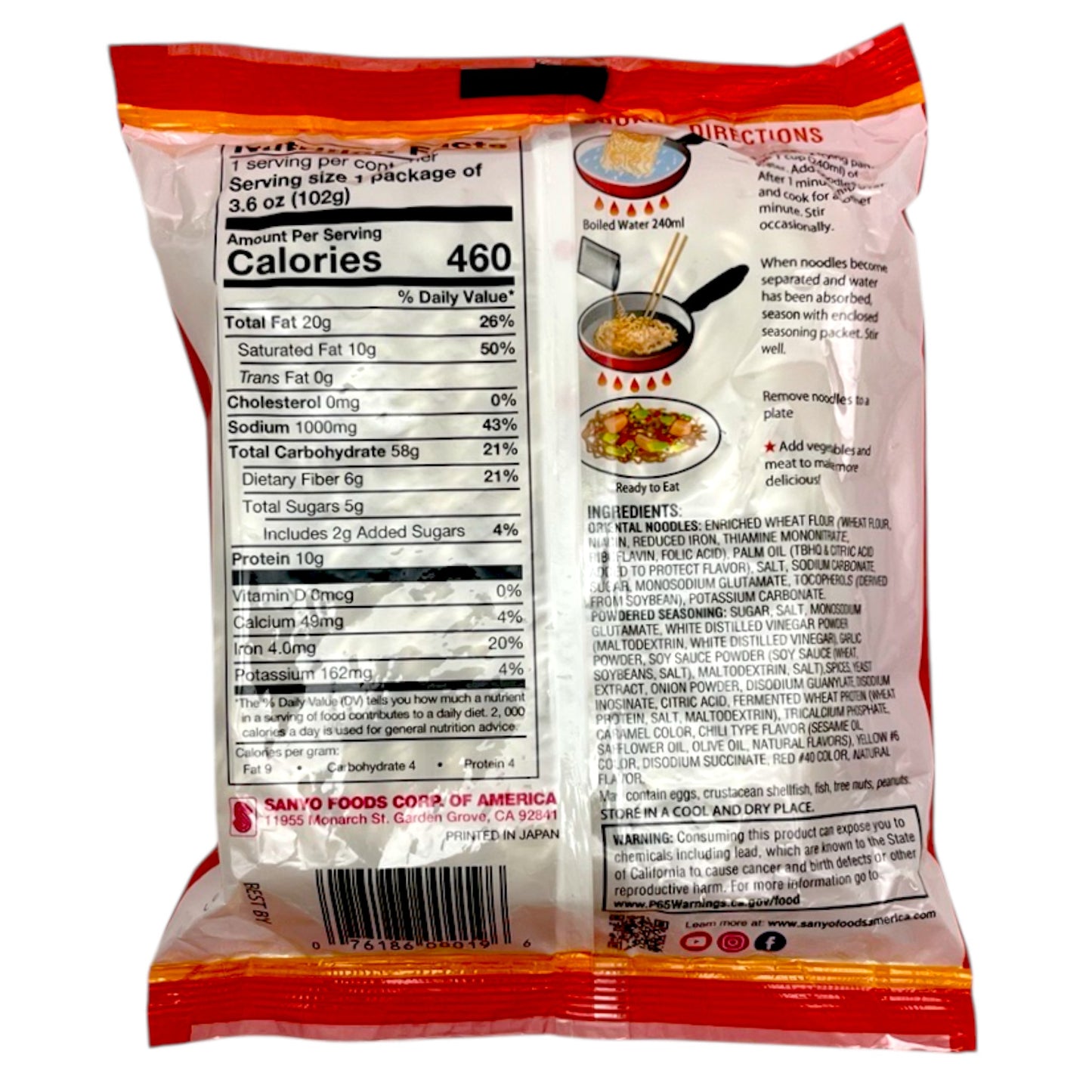 Sapporo Ichiban Sriracha Yakisoba 1PK 3.6 oz