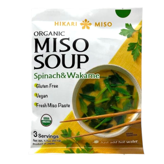Hikari Miso Organic Miso Soup Spinach and Wakame 1.7 oz