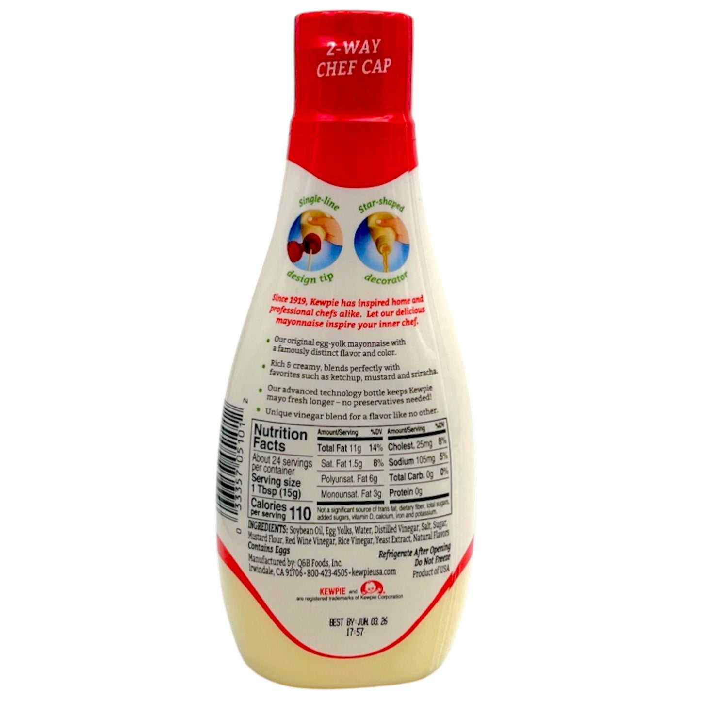 Kewpie Mayonnaise 2-Way Chef Cap 12 fl oz