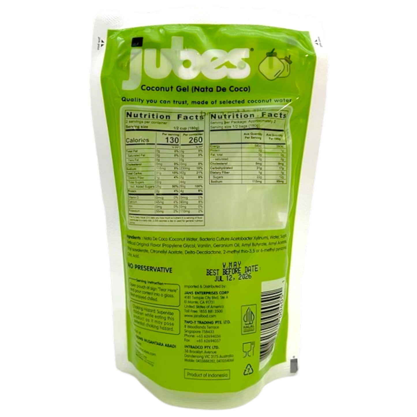 Jubes Nata de Coco Original Flavor 12.7 oz