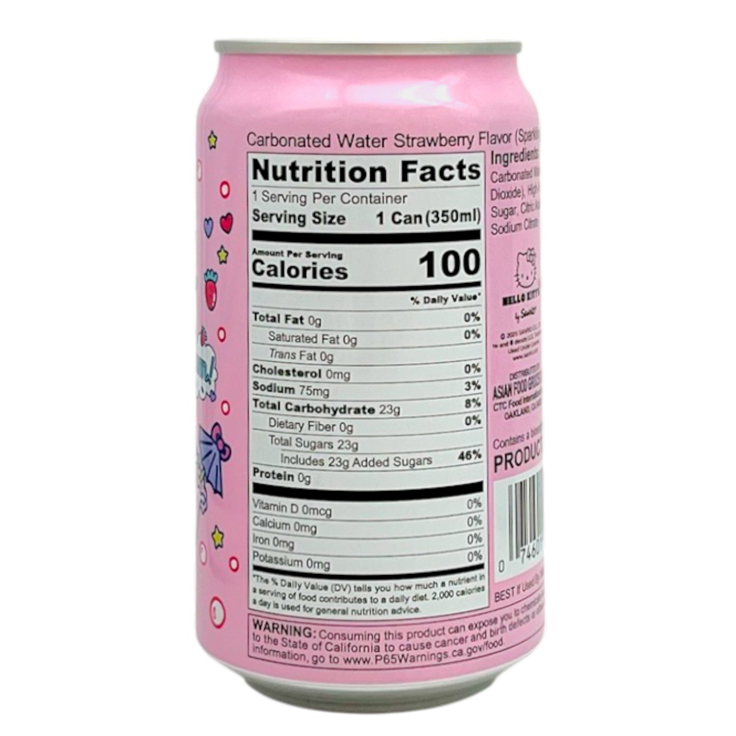 Hello Kitty Sparkling Soda Strawberry 11.83 fl oz
