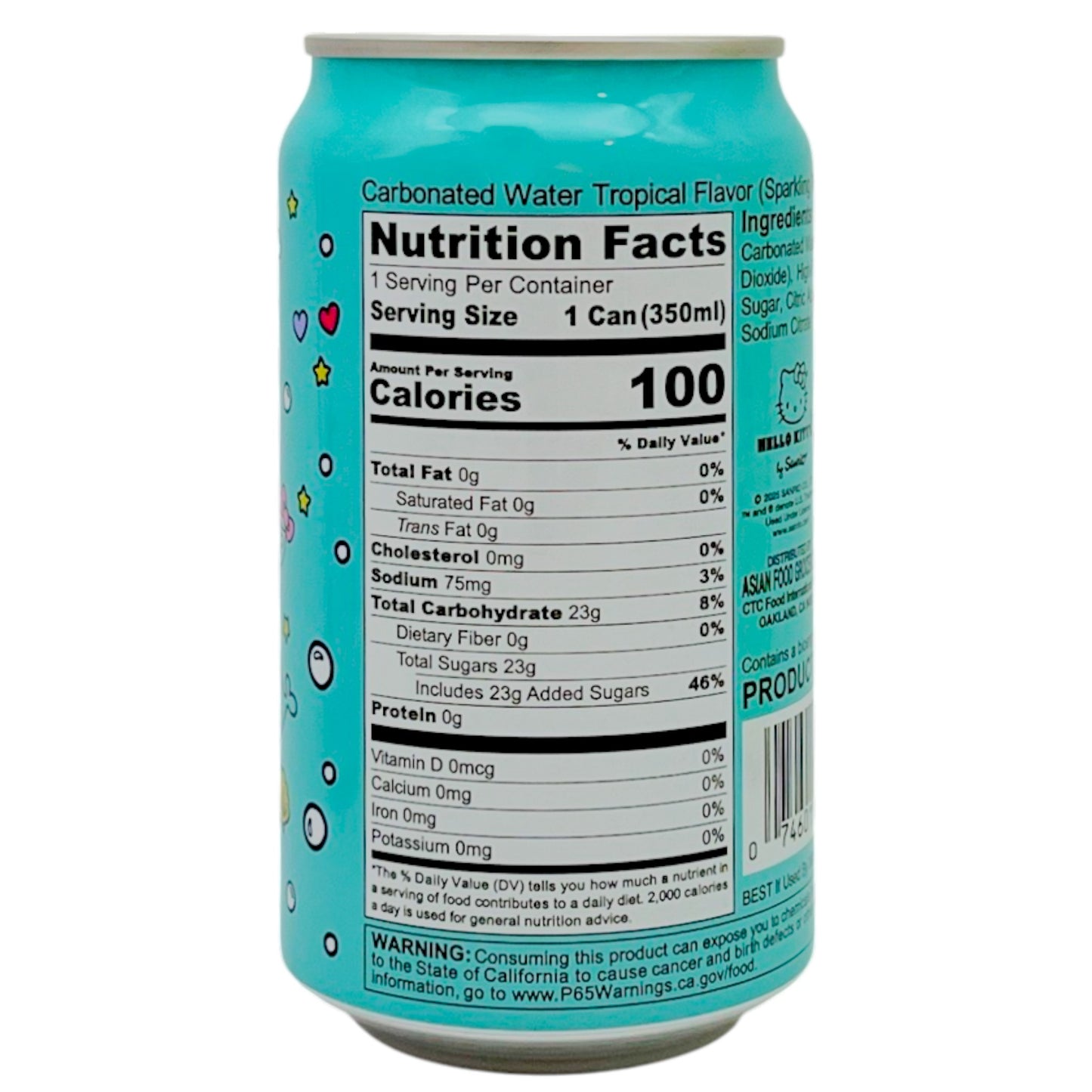 Hello Kitty Sparkling Soda Tropical 11.83 fl oz