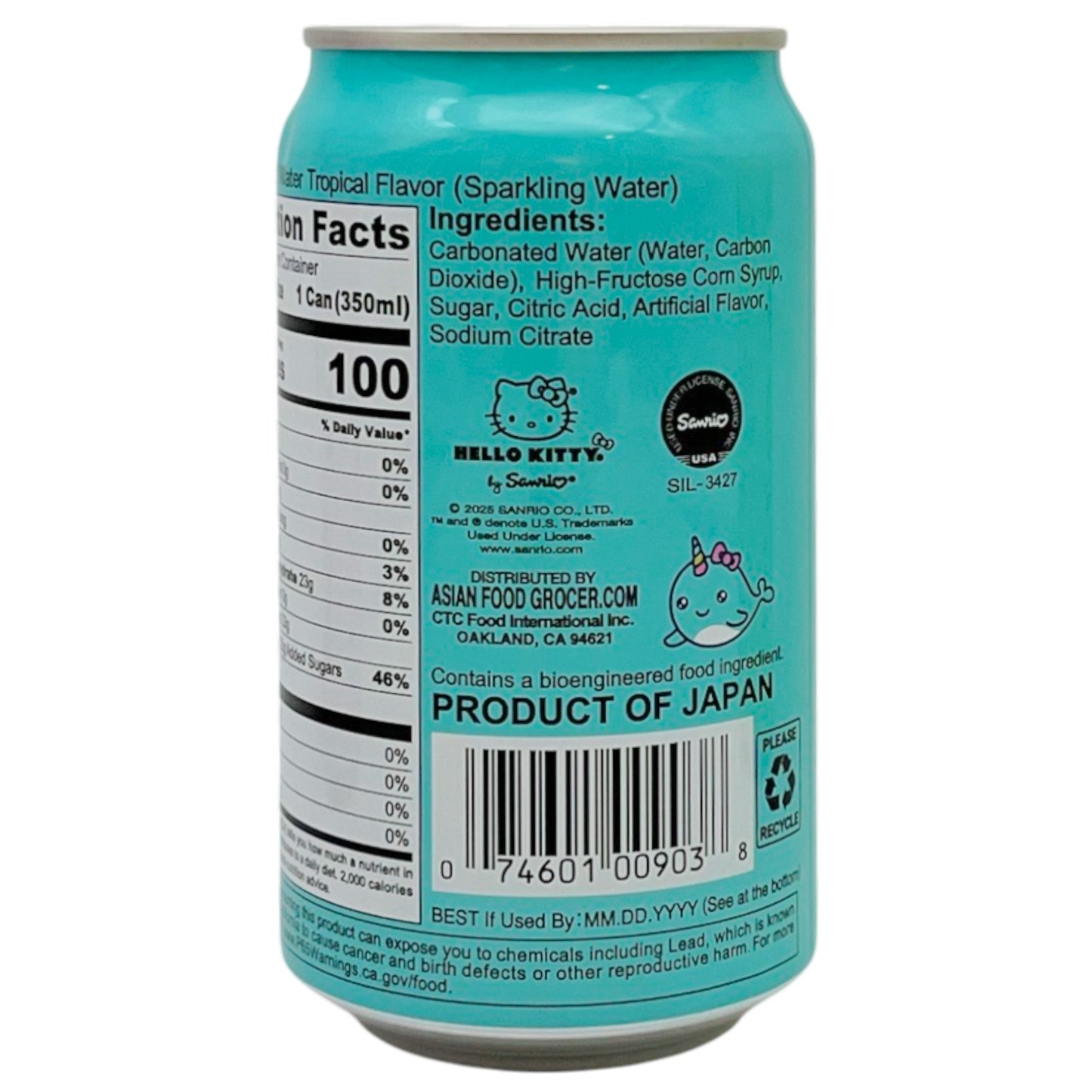 Hello Kitty Sparkling Soda Tropical 11.83 fl oz