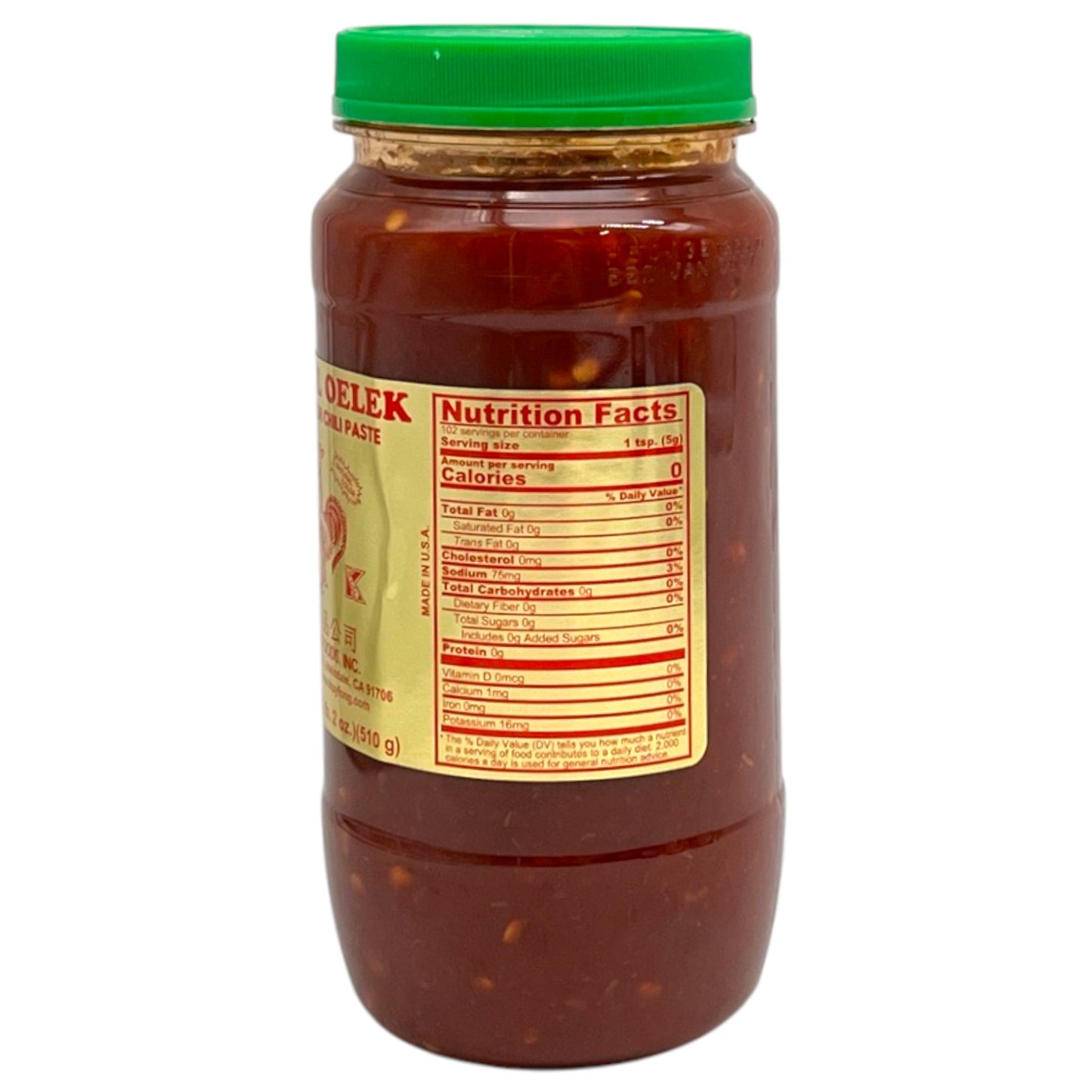 Sambal Oelek Ground Fresh Chili Paste 18oz