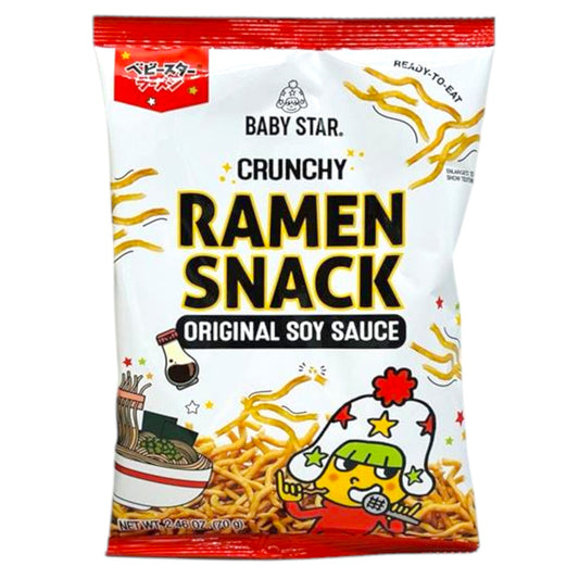 Baby Star Crunchy Ramen Snack Original Soy Sauce 2.46 oz