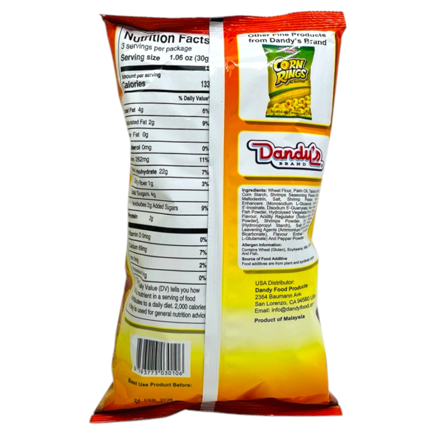 Dandy's Brand Original Shrimp Flavored Sticks 3.5 oz