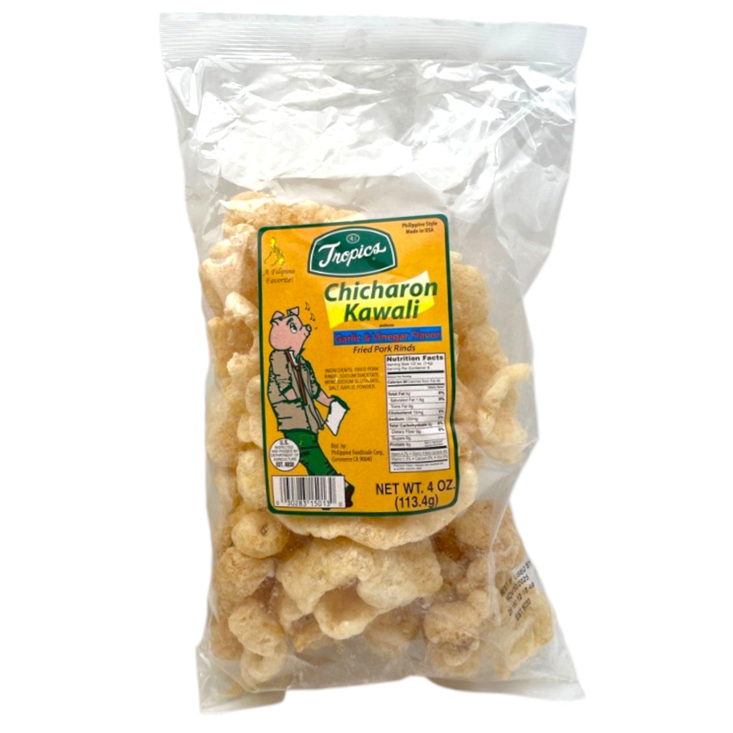 Tropica Chicharon Kawali Garlic & Vinegar Flavor 4 oz