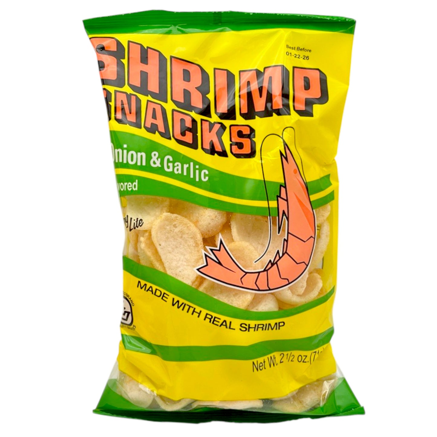Marco Polo Brand Shrimp Snacks Onion and Garlic 2 1/2 oz