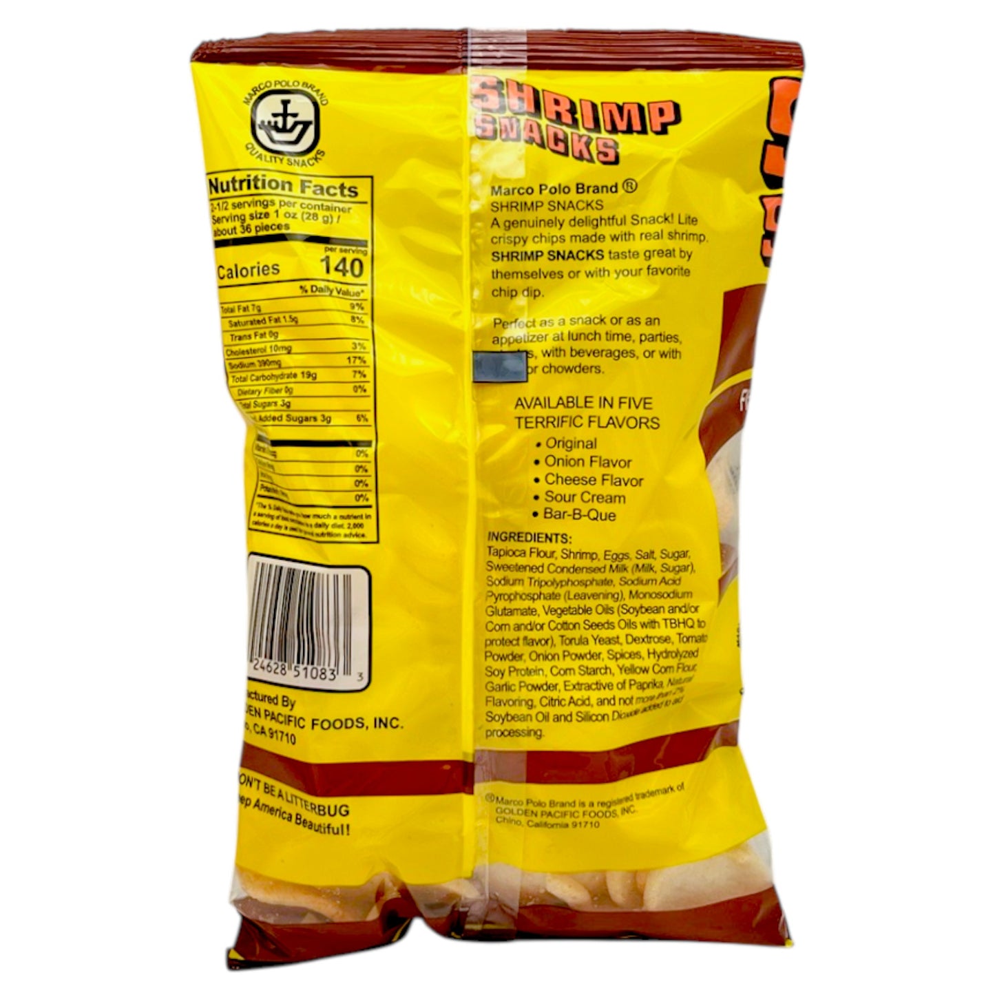Marco Polo Brand Shrimp Snacks Bar-B-Que 2 1/2 oz