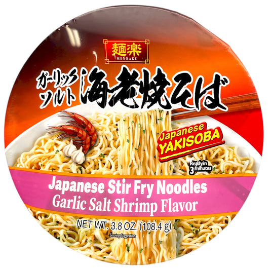 Menraku Yakisoba Garlic Shrimp Flavored 3.8 oz