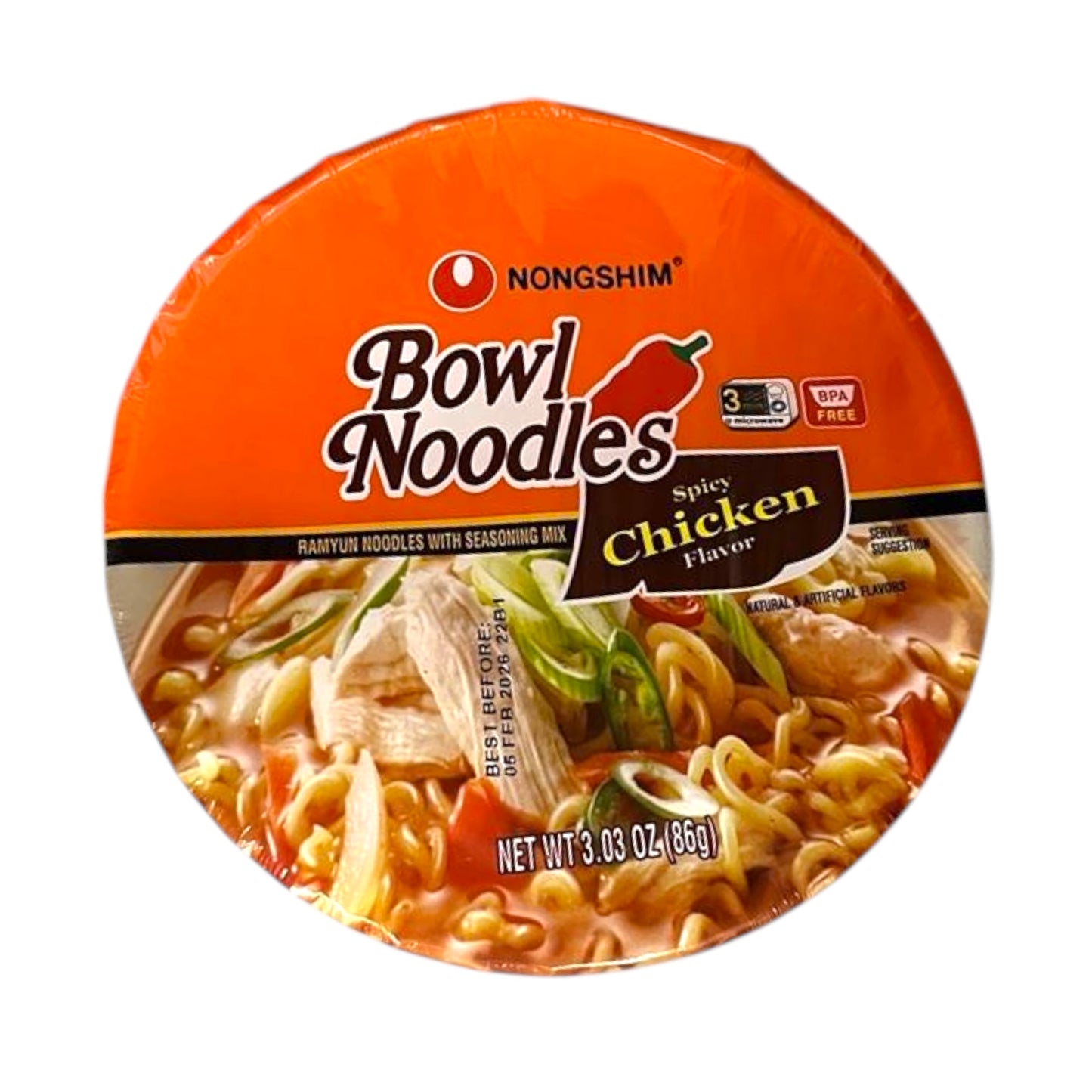 Nongshim Bowl Noodles Spicy Chicken Flavor 3.03 oz