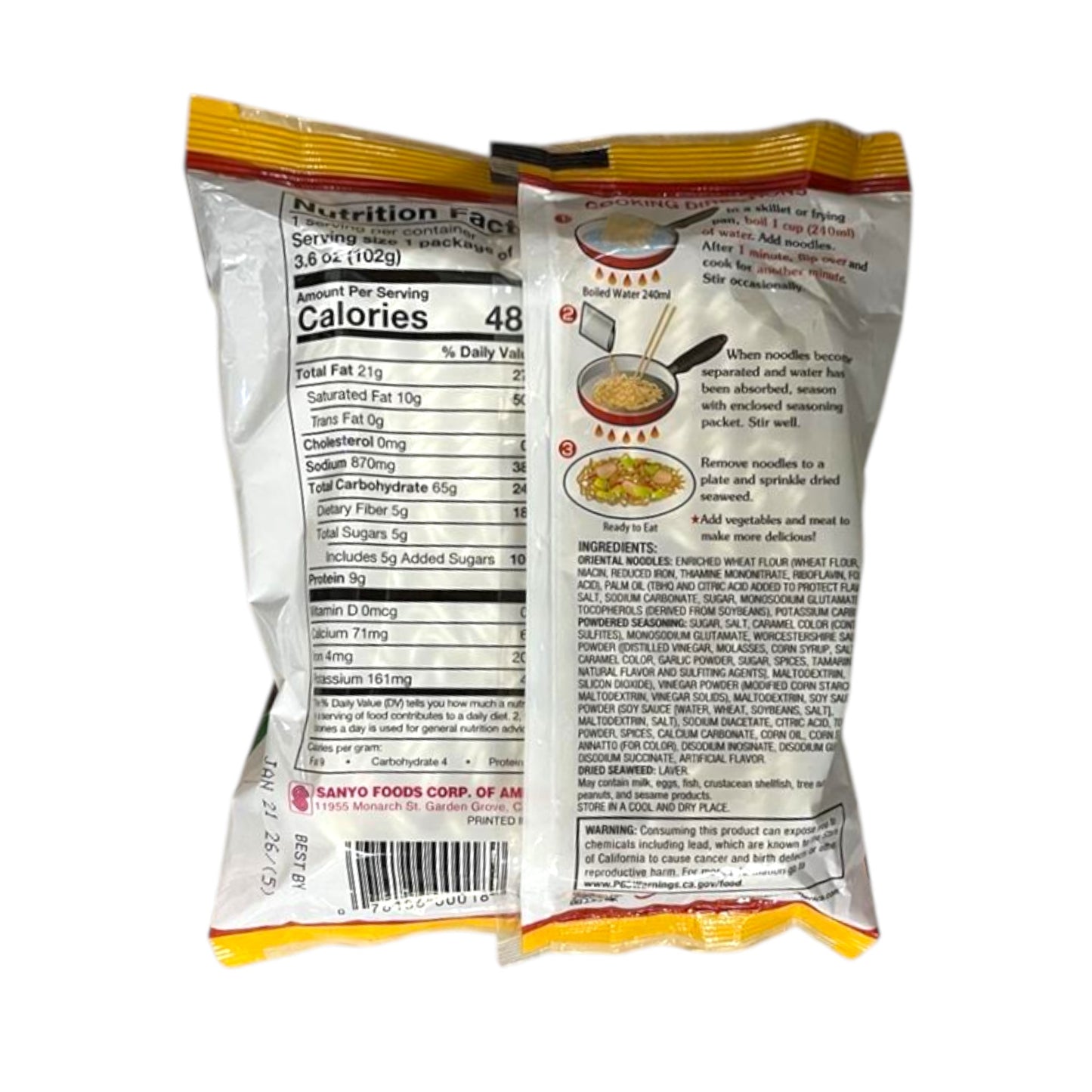 Sapporo Ichiban Chow Mein with Dried Seaweed Laver 3.6 oz