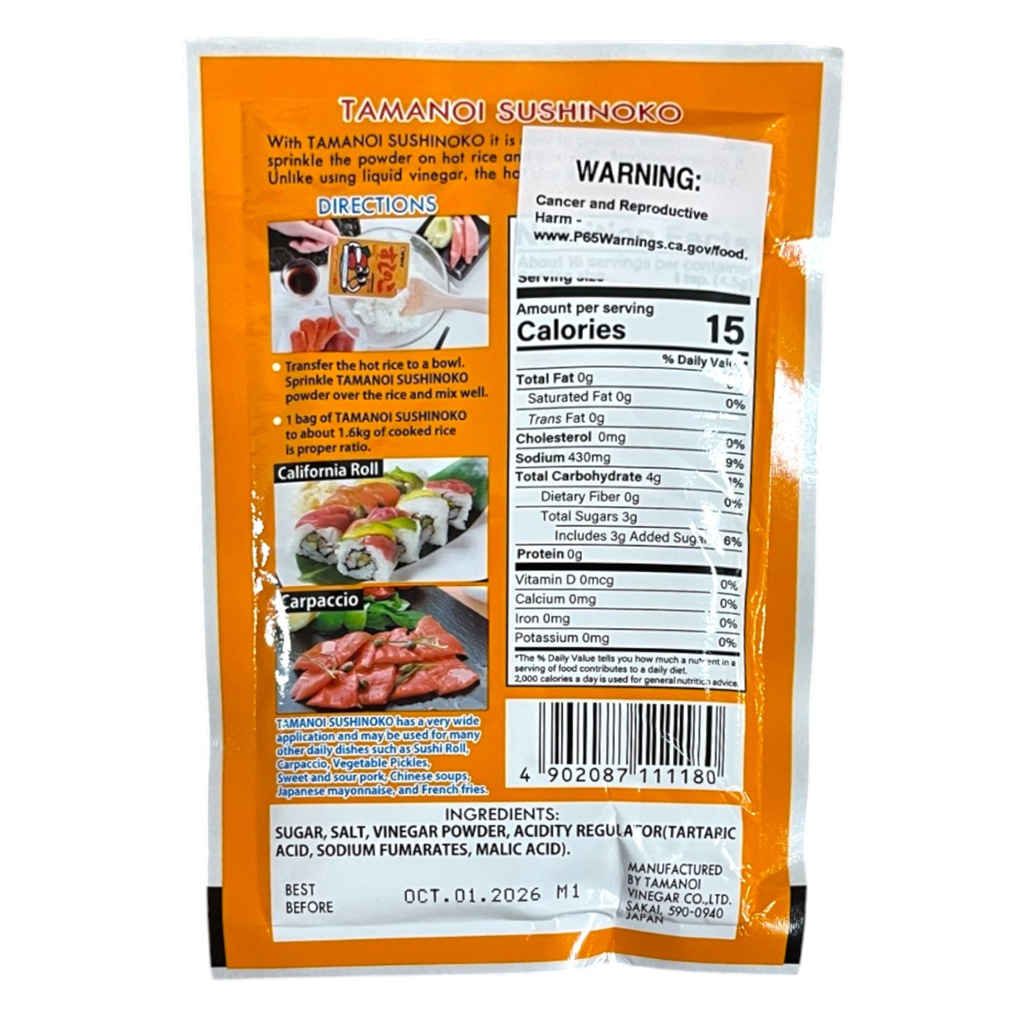 Tamanoi Sushinoko Sushi Rice Seasoning Mix 2.64 oz