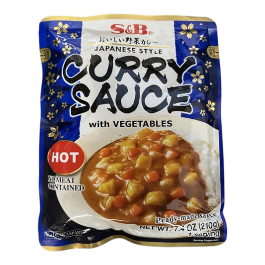 S&B Japanese Style Curry Sauce with Vegetables Hot 7.4 oz