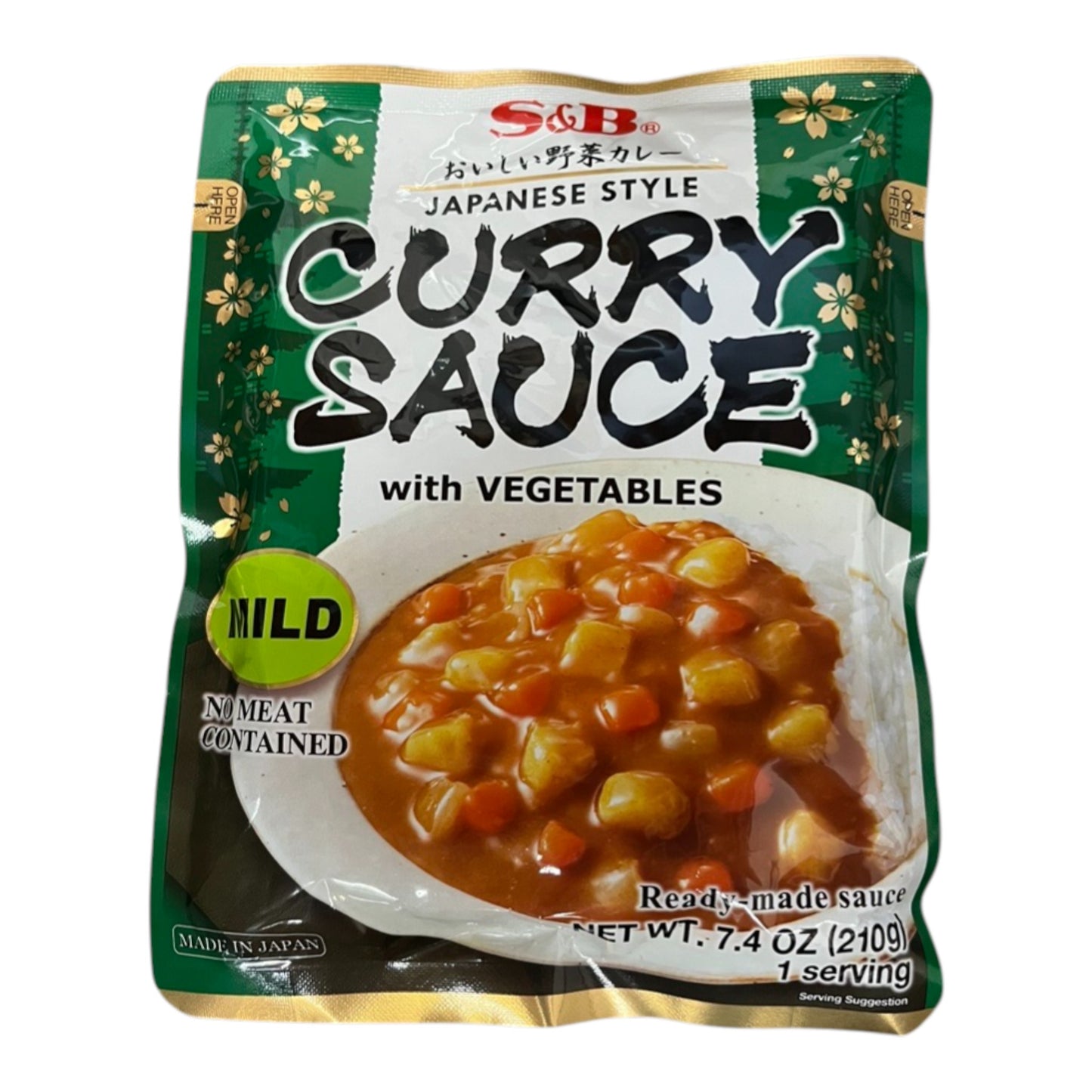 S&B Japanese Style Curry Sauce With Vegetables Mild 7.4 oz