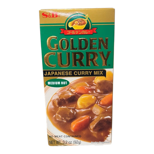 S&B Golden Curry Mix Medium Hot 3.2 oz