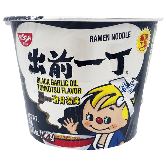 Nissin Damae Ramen Bowl Black Garlic Oil Tonkotsu Flavor 3.73 oz