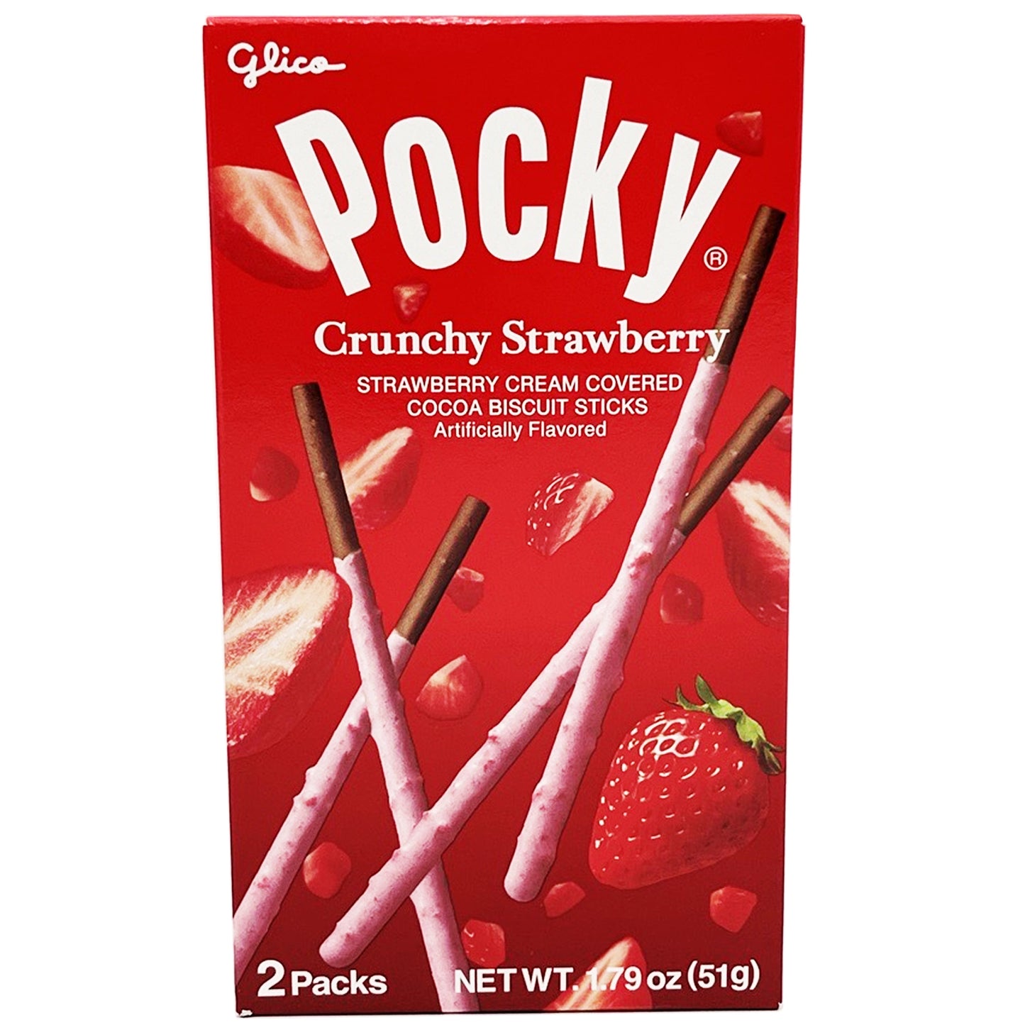 Glico Pocky Cream Covered Biscuit Sticks Crunchy Strawberry Flavor 1.79 oz