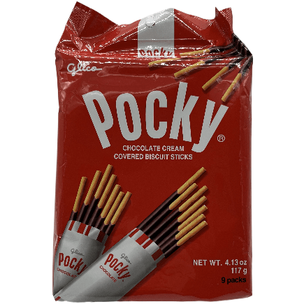 Glico Pocky Cream Covered Biscuit Sticks Chocolate 9 Pack 4.13 oz - Tokyo Central - Crackers&Cookies - Glico -