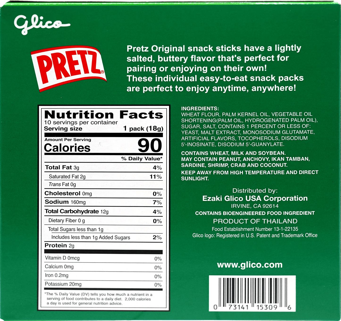 Glico Pretzel Original Family Size 10 Packs 6.35 oz - Tokyo Central - Crackers&Cookies - Glico -